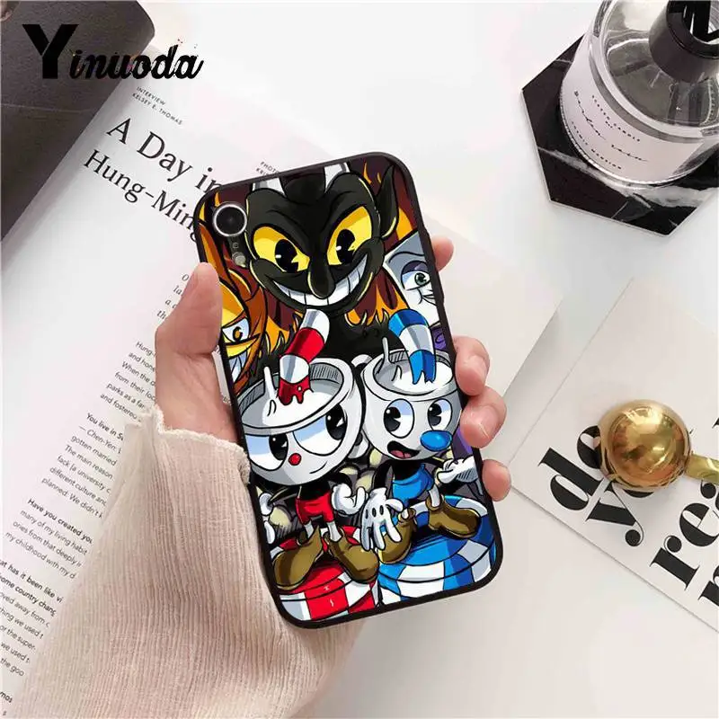 Мягкий Силиконовый ТПУ чехол Yinuoda Cuphead для iPhone 5 5Sx 6 7 7plus 8 8Plus X XS MAX XR 10 11 11pro