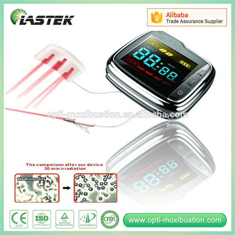 2016 hot diabetic device soft cold laser acupuncture therapy wrist watch