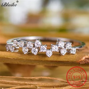 

Blaike Solid 925 Sterling Silver Rings For Women Wedding Bands Dainty Small White Zircon Thin Ring Minimalist Fine Jewelry