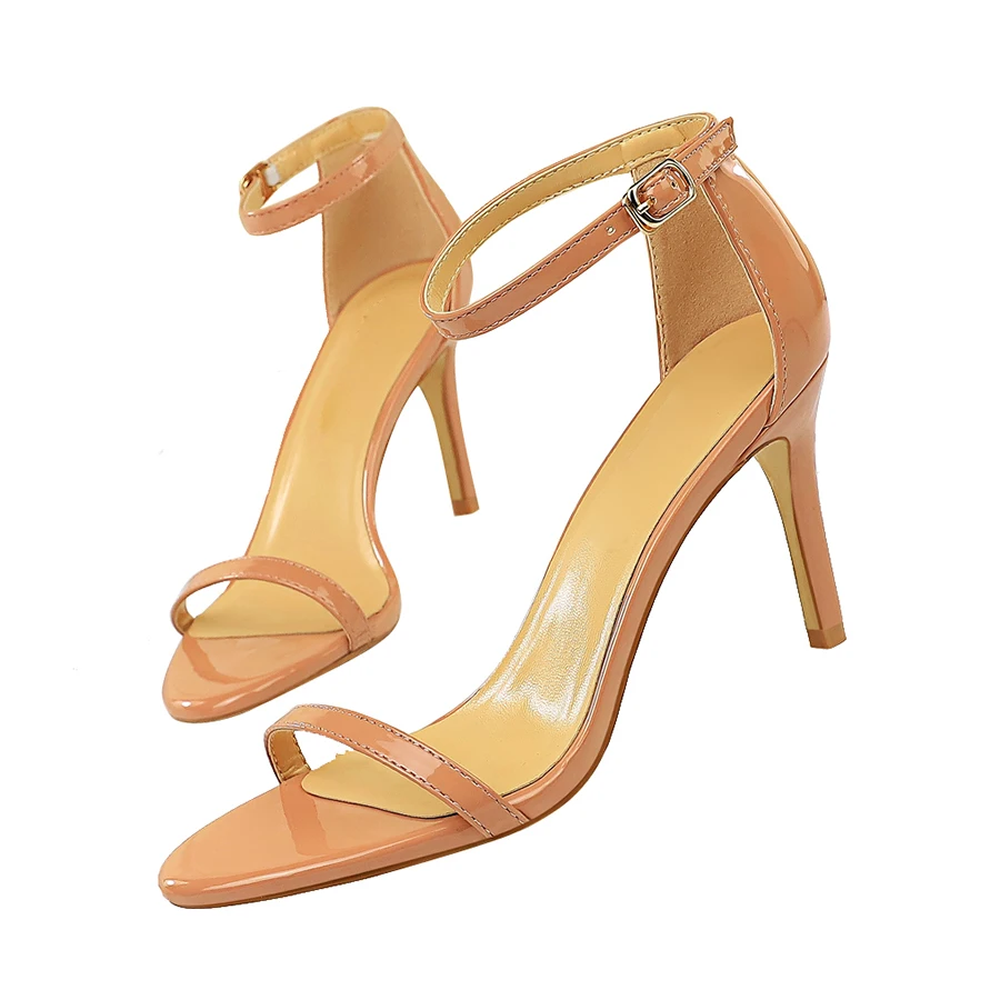 nude low heel sandals