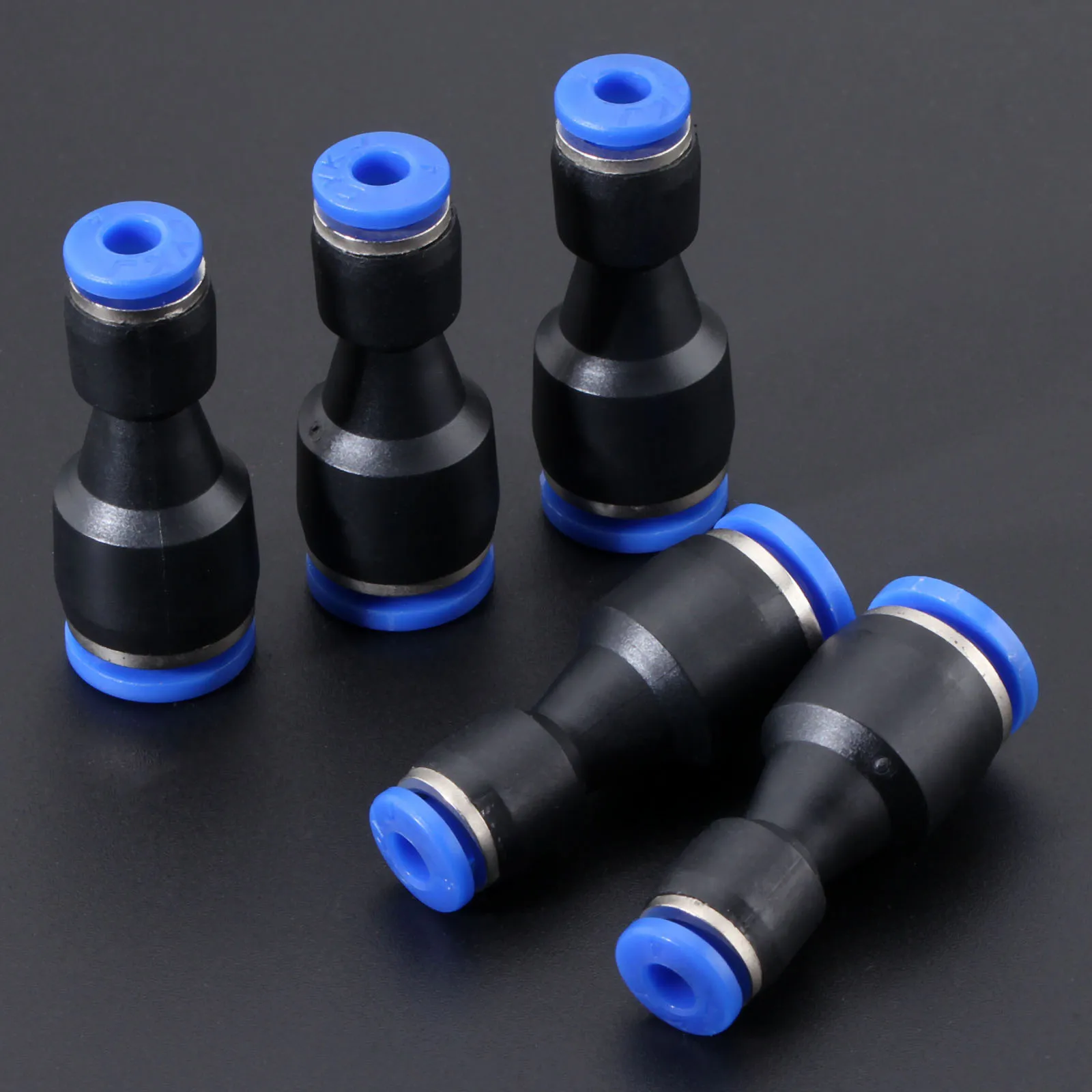 5Pcs 8mm Hole to 4mm Pneumatic Fittings Push In Straight Reducer