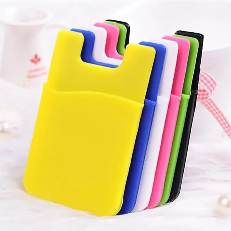 

2PCS Silicone 3M Adhesive Sticker Credit Card Pouch Pocket Case Holder for Cell Phone iPhone 6s 6 5s 5 4S Samsung S3 S4 S5