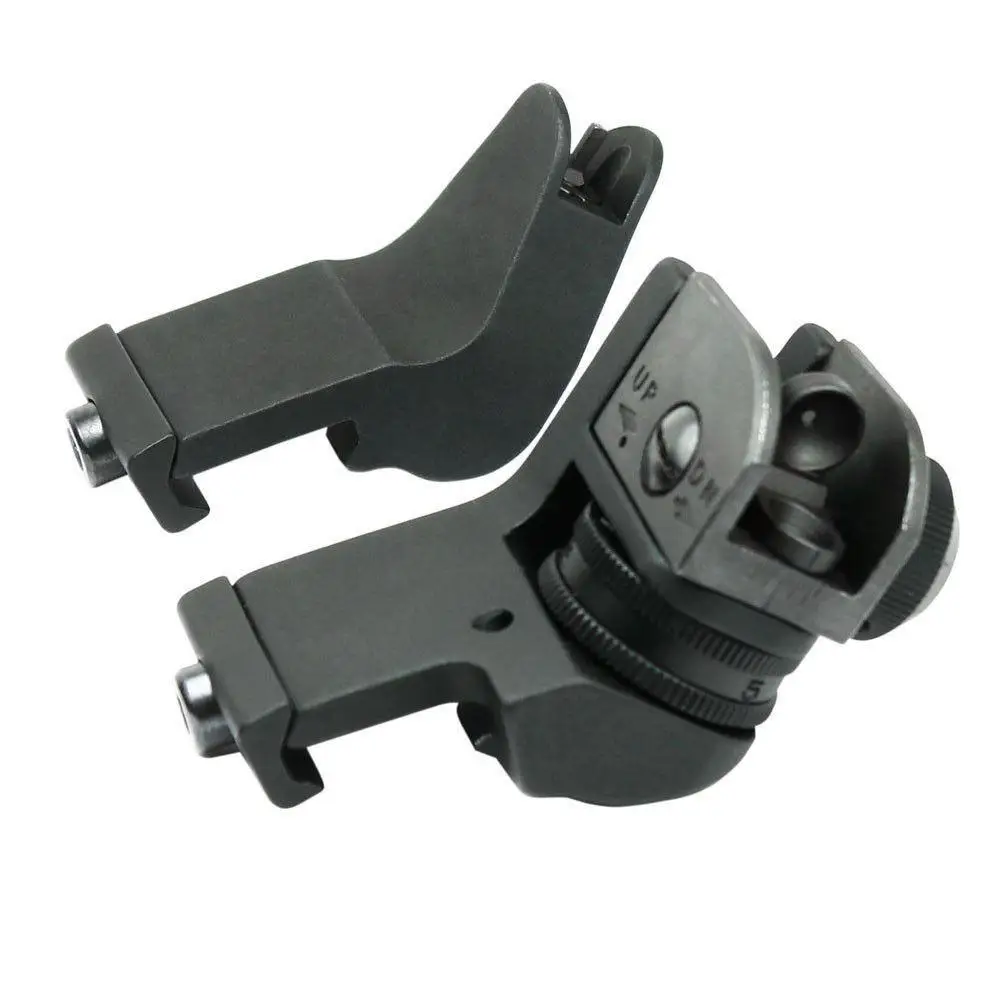 45 Degree Adjustable Tactical Hunting Flip Up Front Rear Rapid Transition Backup Iron Sight Set 45 Degree Adjustable Tactical Hunting Flip Up Front Rear Rapid Transition Backup Iron Sight Set