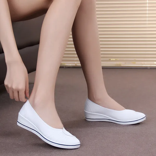 New Wedges Women Nurse Shoes Ladies Shoes Womens Wedges Loafers Shoes For Women Soft Sole Fashion Brand Plus Size OrientPostMark