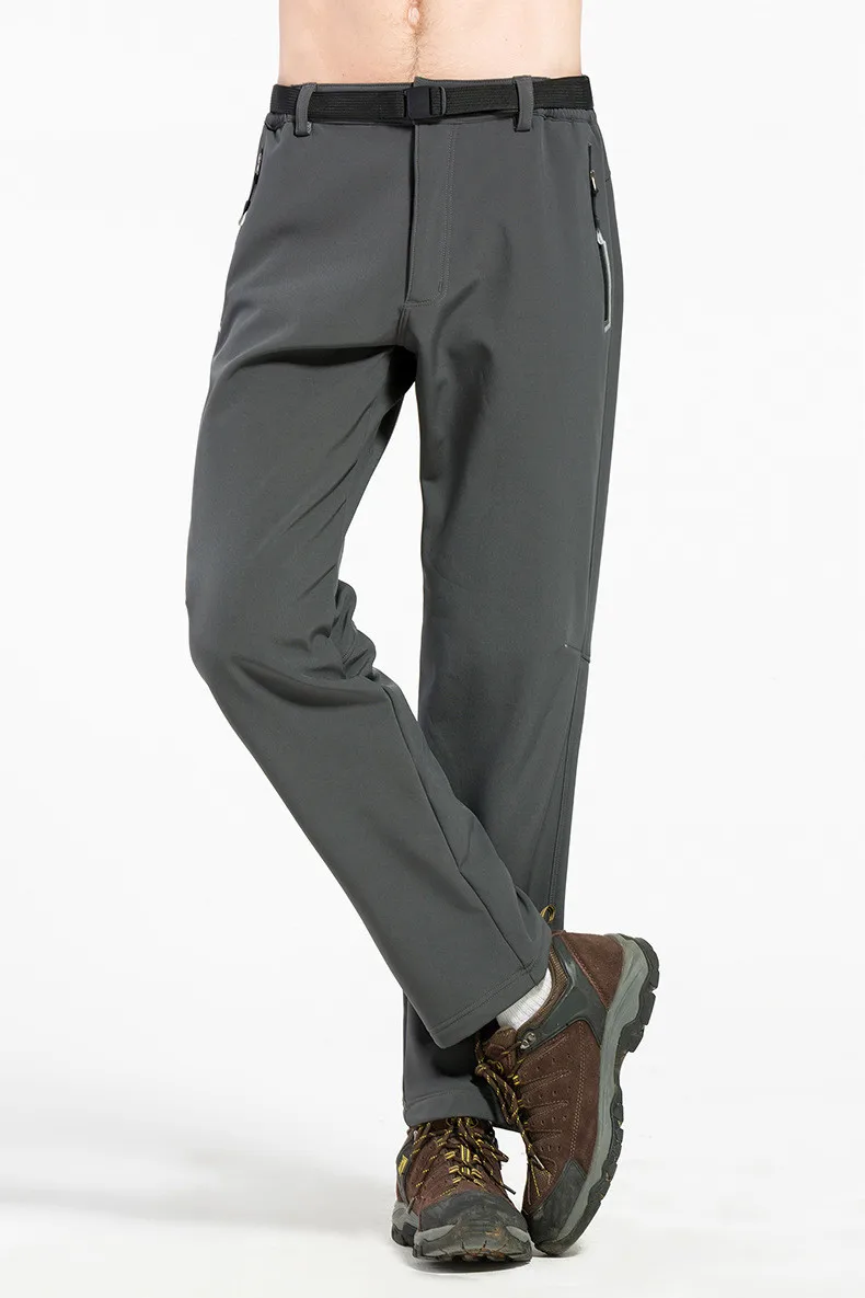 Fecocozy для женщин и мужчин зимние уличные софтшелл брюки пары осенние ветрозащитные альпинистские спортивные брюки - Цвет: men grey