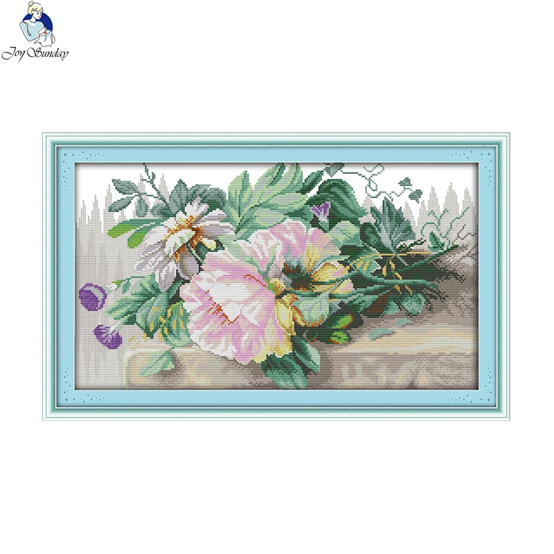 

Beautiful Flowers Needlework, DIY Handmade DMC Cross stitch, Sets For Embroidery kits, Counted Printed Cross-Stitch Home Decor