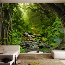 3D водостойкие самоклеющиеся наклейки на стену, обои, фреска, лес, джунгли