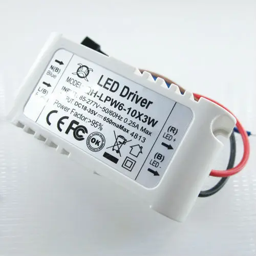 4pcs/lot 6 10x3W LED Driver For Ceiling Light Lamps 600mA 85 277V 6x3W