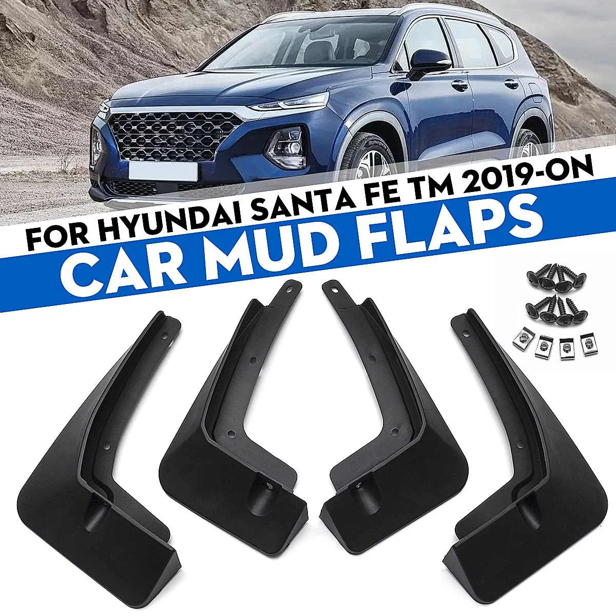 

Car Mud Flaps Mudguard for Fender Splash Guards Mud Flap Car Accessories For Hyundai Santa Fe TM 2019