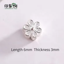 1 шт 6x3 мм 925 коннекторы из стерлингового серебра разделительные бусины шестигранные соединители форм для ожерелья DIY ювелирные задатки 92554