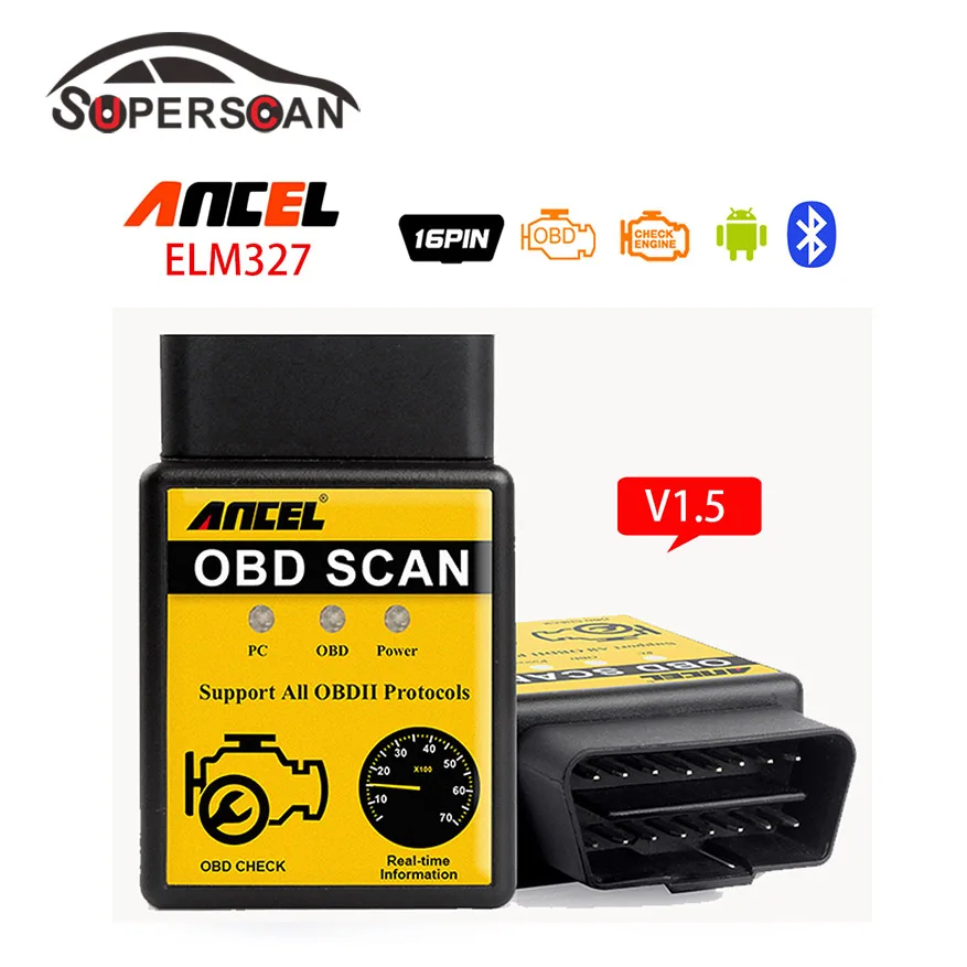 Mini V1.5 ELM327 Advanced OBD 2 Scan Tools Auto Car Diagnostic Scanner OBDII OBD2 Bluetooth ELM 327 detector Tool | Автомобили и