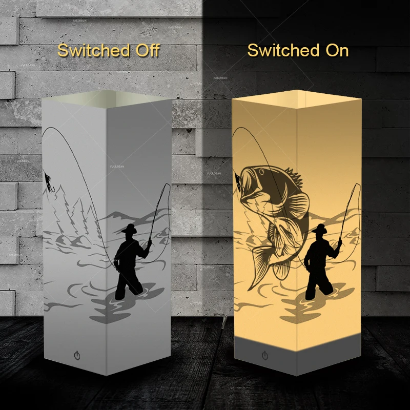 

Fishing Addiction Fishing Fish 3D LED Lamp USB Charge Touch Button Table Lamps Amazing Gifts for Kids Lava Lamp Baby Room Lamp