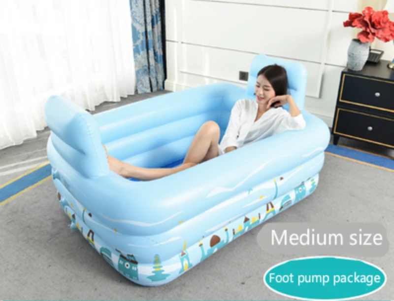 Бытовой двойной человек надувная Ванна полное тело лежащего утолщаются Портативный складной Пластик Удобная Ванна ванны - Цвет: A1