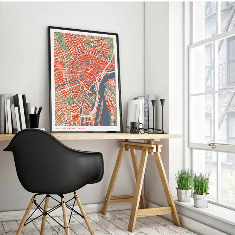 

Famous City Classic Paris Map Poster And Print Nordic Wall Art Picture Canvas Painting For Living Room Creative Home Decor