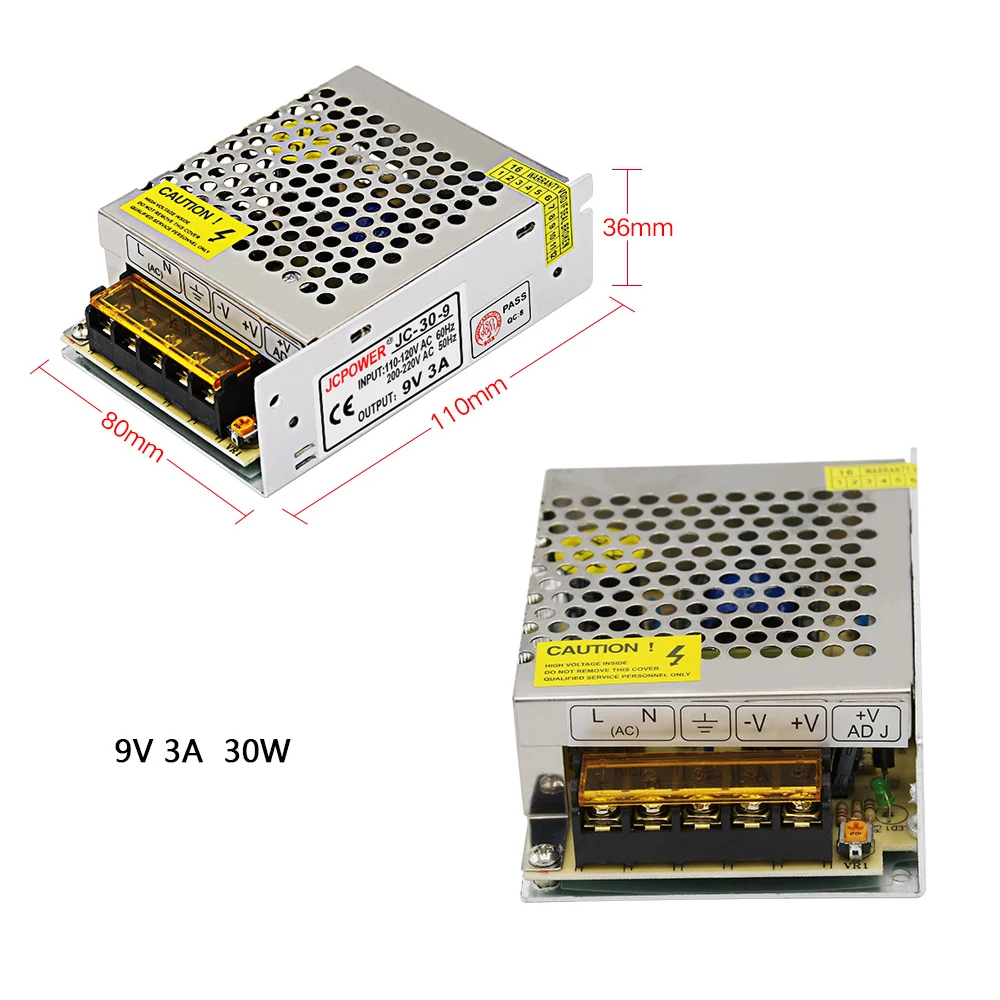 DC9V 2A/3A/5A/22A/30A регулируемое переключение Питание AC110V 220 V DC/DC 9 v Светодиодный драйвер Трансформатор для Светодиодные ленты света с ЧПУ