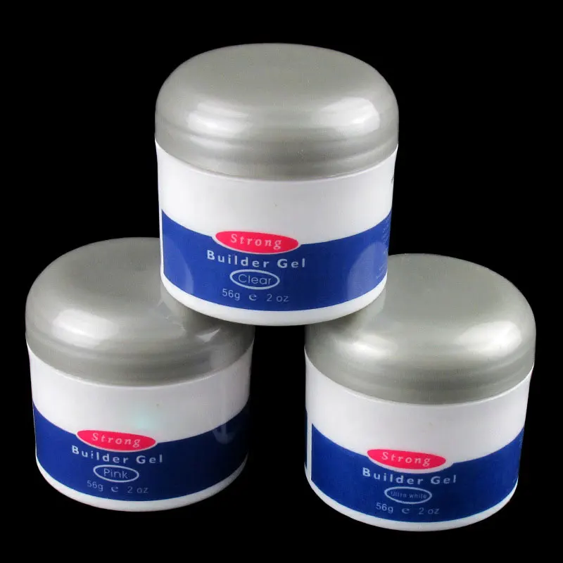 Alta calidad constructor Gel de uñas rosa claro blanco salón de belleza 2 oz/56g fuerte UV Gel arte de uñas falsa consejos extensión