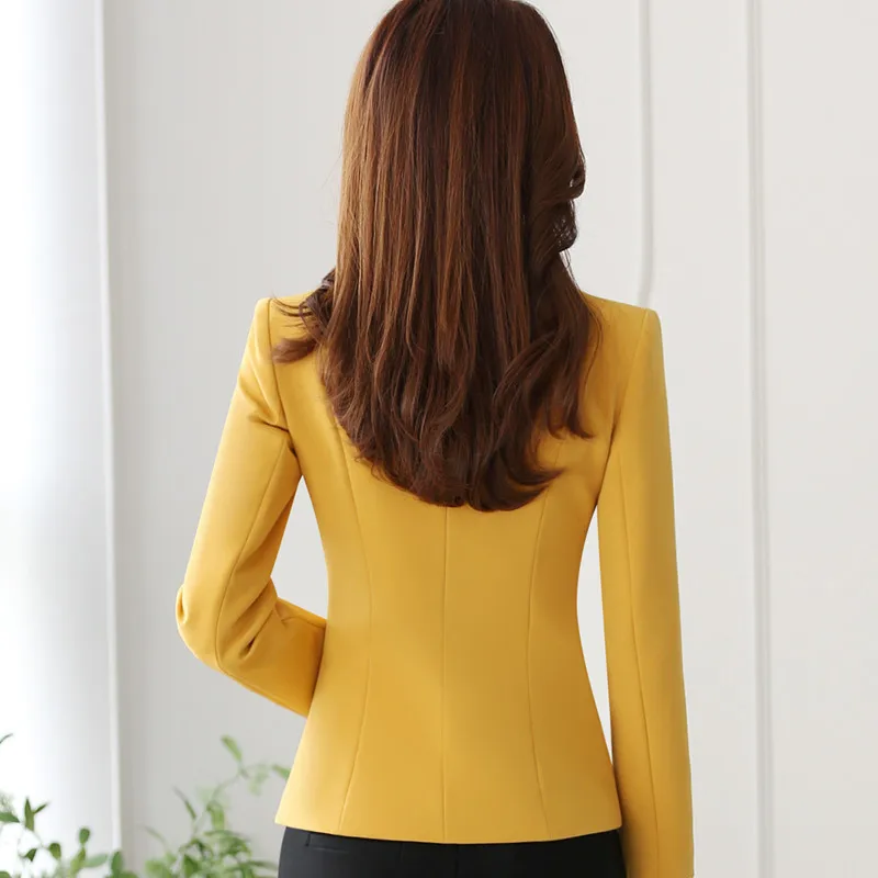 Naviu Модный высококачественный Блейзер прямой и гладкий жакет для офисных леди стиль формальная рабочая одежда размера плюс пальто