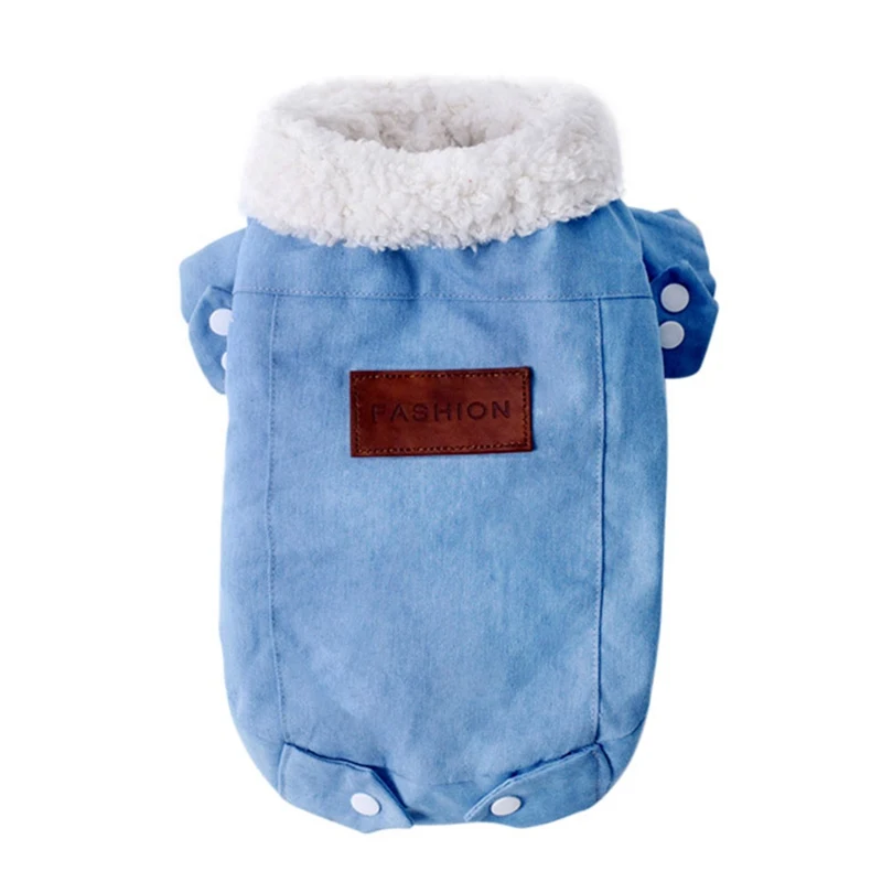 

Pet Cowboy Winter Clothes Dogs Cats Clothes Double Layer Thickening Warm Cold Weather Jacket