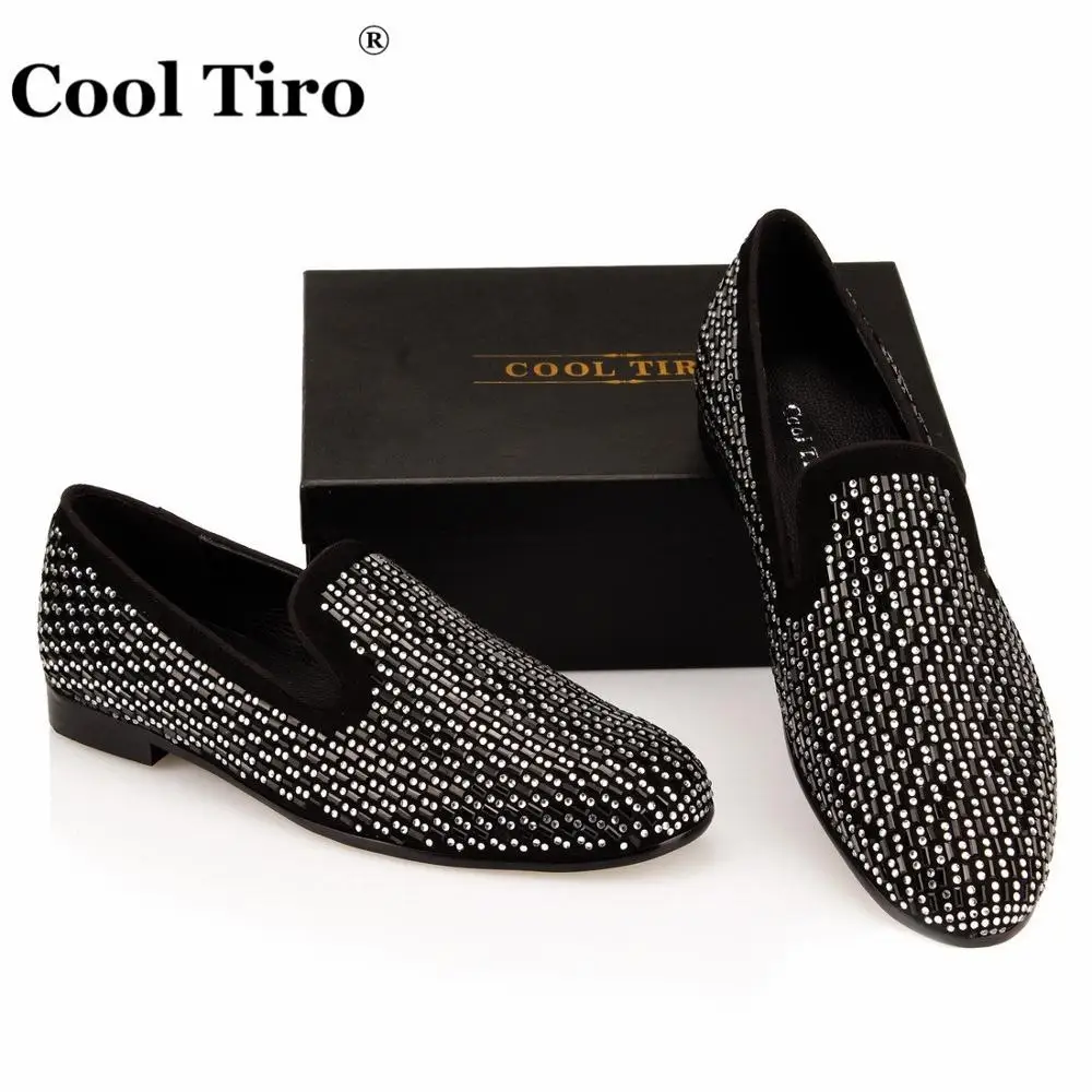 Strass Men Loafers Black Suede Moccasins (2)