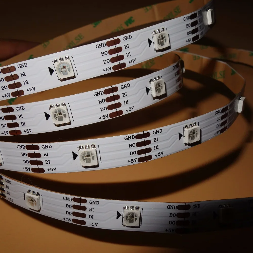 Адресуемые 5 м 30 светодиодов/м DC5V WS2813 (двухсигнальные провода) RGB светодиодная