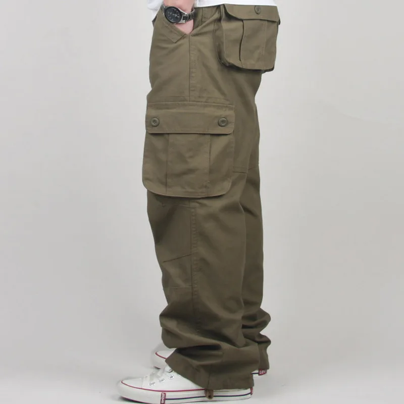 30-44 Plus size Men's Cargo Pants Casual Multi Pocket Military Tactical Long Full Length Trousers