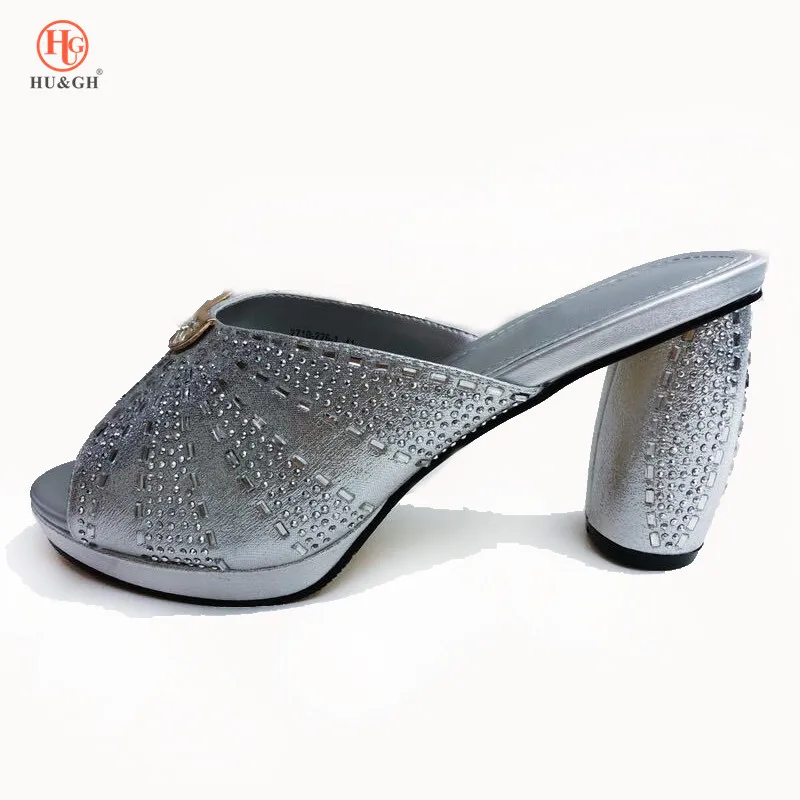 

New Silver Wedding African Shoes Without Bag Matching Set Italian Shoes Nigerian Shoes Possible With Evening Bag Good Quality