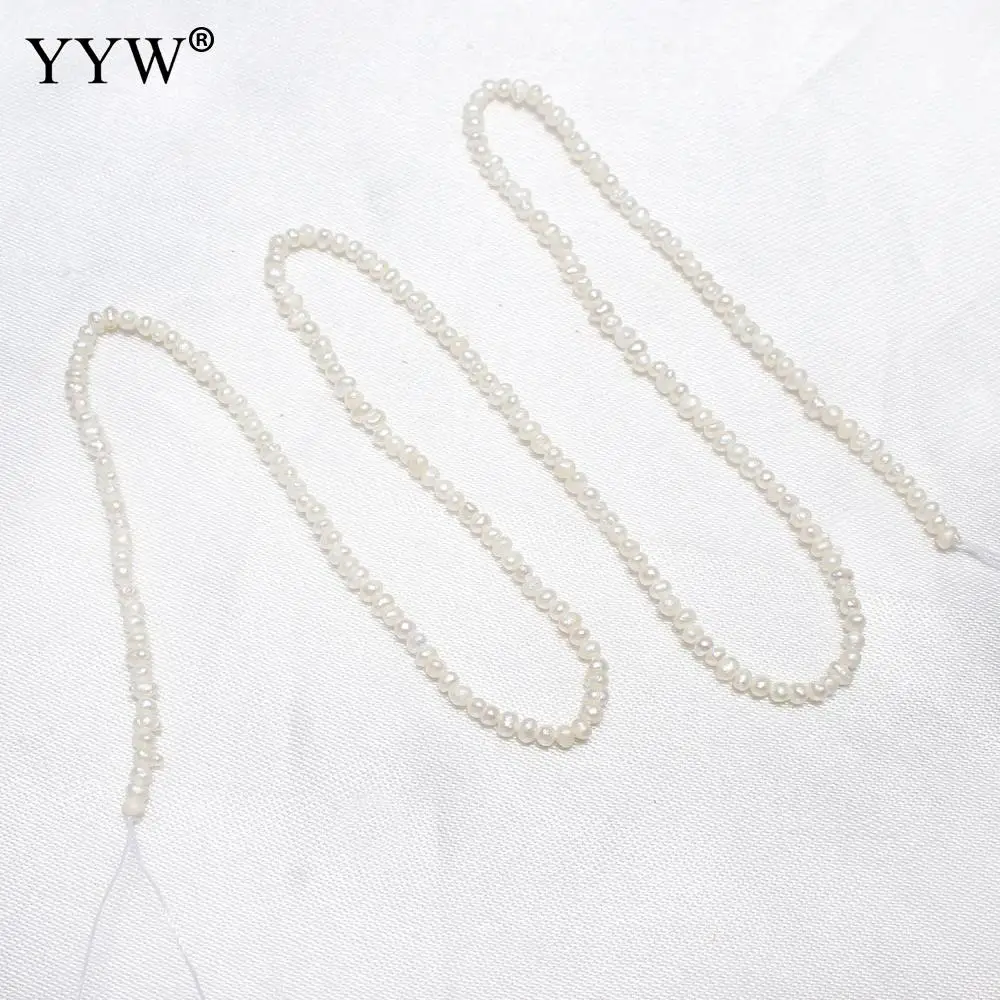 High Quality Cultured Potato Freshwater Pearl Beads Natural 100% White 2mm Approx 0.8mm Sold Per Approx 13.7 Inch Strand