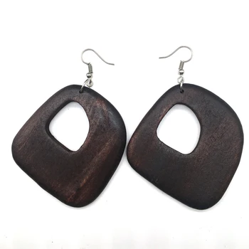 

Brown color Natural Wood Wooden Earrings