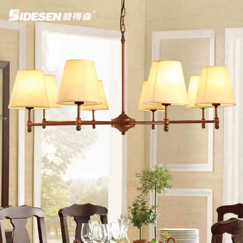 

American Rural Style Creative Retro Wrought Iron Pendant Light Cloth Art Foyer Light Coffee Shop Decoration Lamp Free Shipping