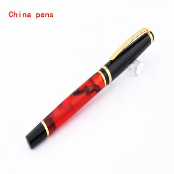 

Luxury quality 876 Red Material jade Acrylic Business office Medium Nib Fountain Pen New Give the best gift