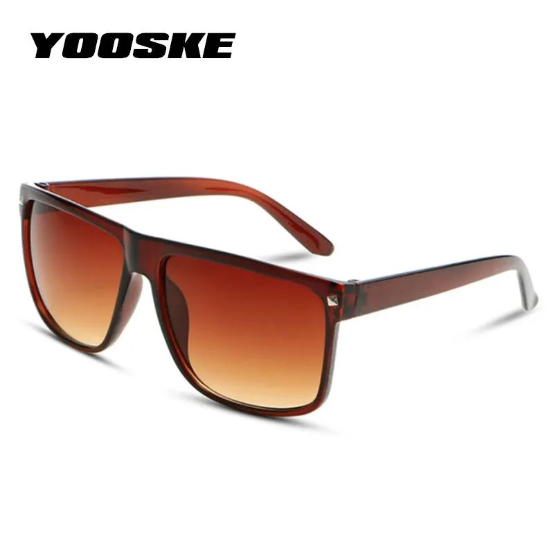Солнцезащитные очки YOOSKE для мужчин и женщин, винтажные брендовые дизайнерские очки большого размера d в ретро-стиле, с защитой от ультрафиолета