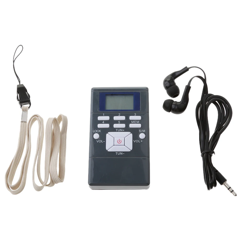 FM Pocket Radio,Portable Digital Radio with 3.5mm Jack Earphone LCD Display FM frequency range 60-108MHz High sensitivity
