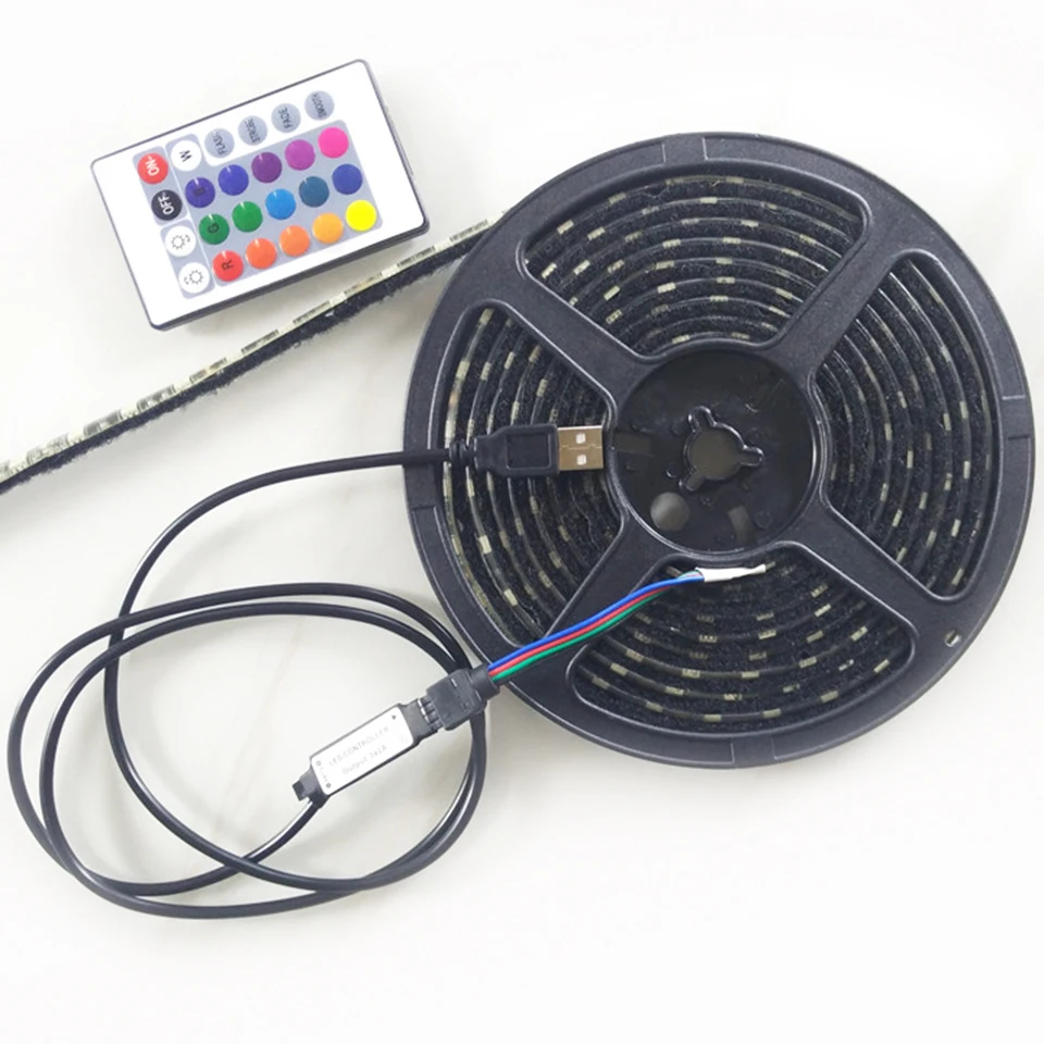5V black pcb usb led strip with velcro