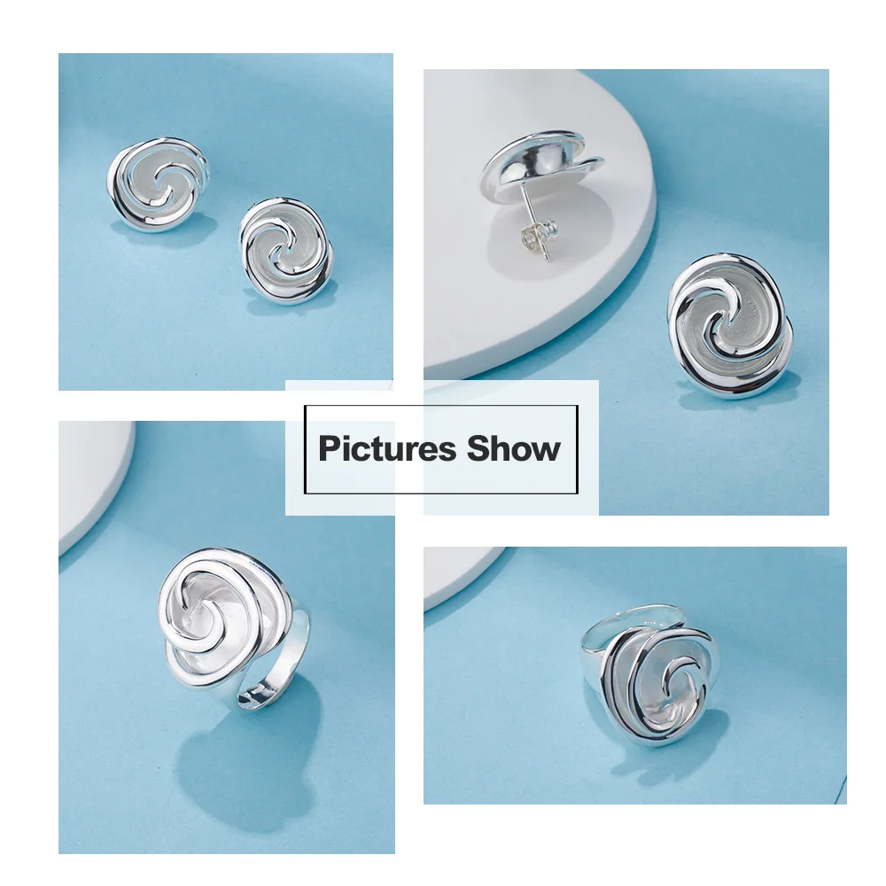 SA SILVERAGE 925 пробы серебряная Роза Ювелирные наборы для женщин чокер кулон ожерелья серьги из серебра 925 обручальные кольца