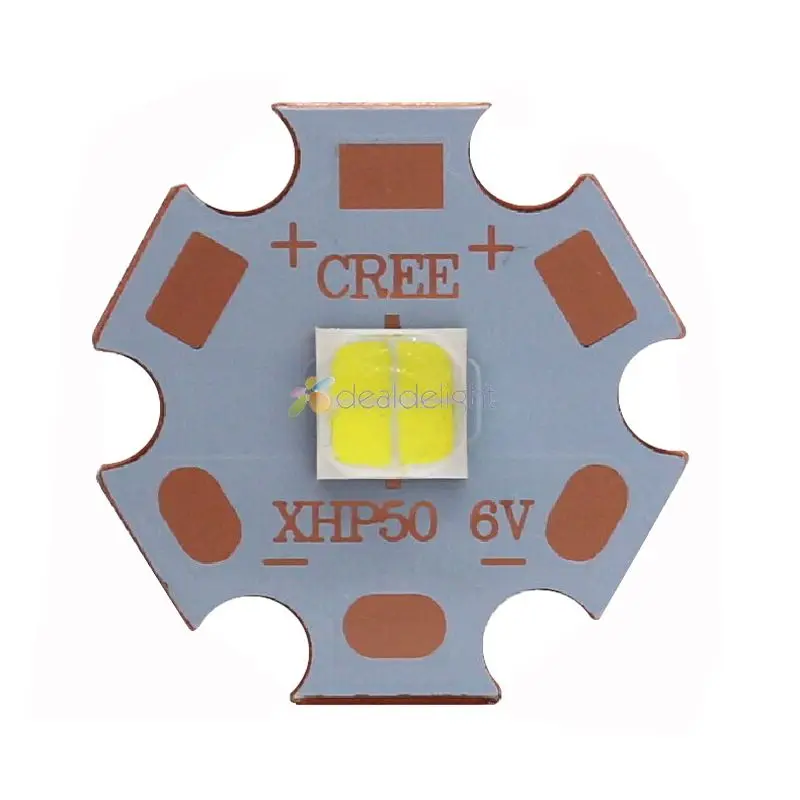 XHP50 쿨 화이트 중립 화이트 웜 화이트 고출력 LED 전구, 구리 PCB, 22mm, 1 모드, 3 모드, 5 모드 드라이버, 6V, 16mm, 20mm