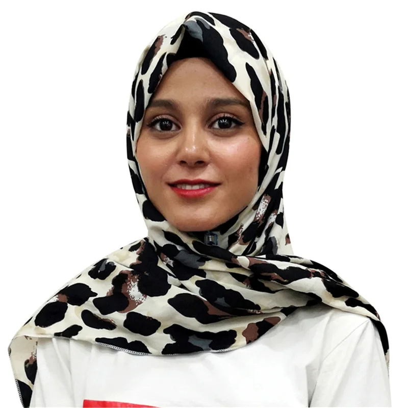 

Muslim hijab Leopard Dot Polyester Shawl Scarf Print High Quality Autumn Winter Islamic Warp Long Shawl