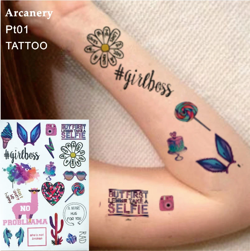 Tatouage Temporaire Colore Pour Fille 1 Piece Theme Boss Alpaga Non Toxique Art Corporel Pt01 Aliexpress