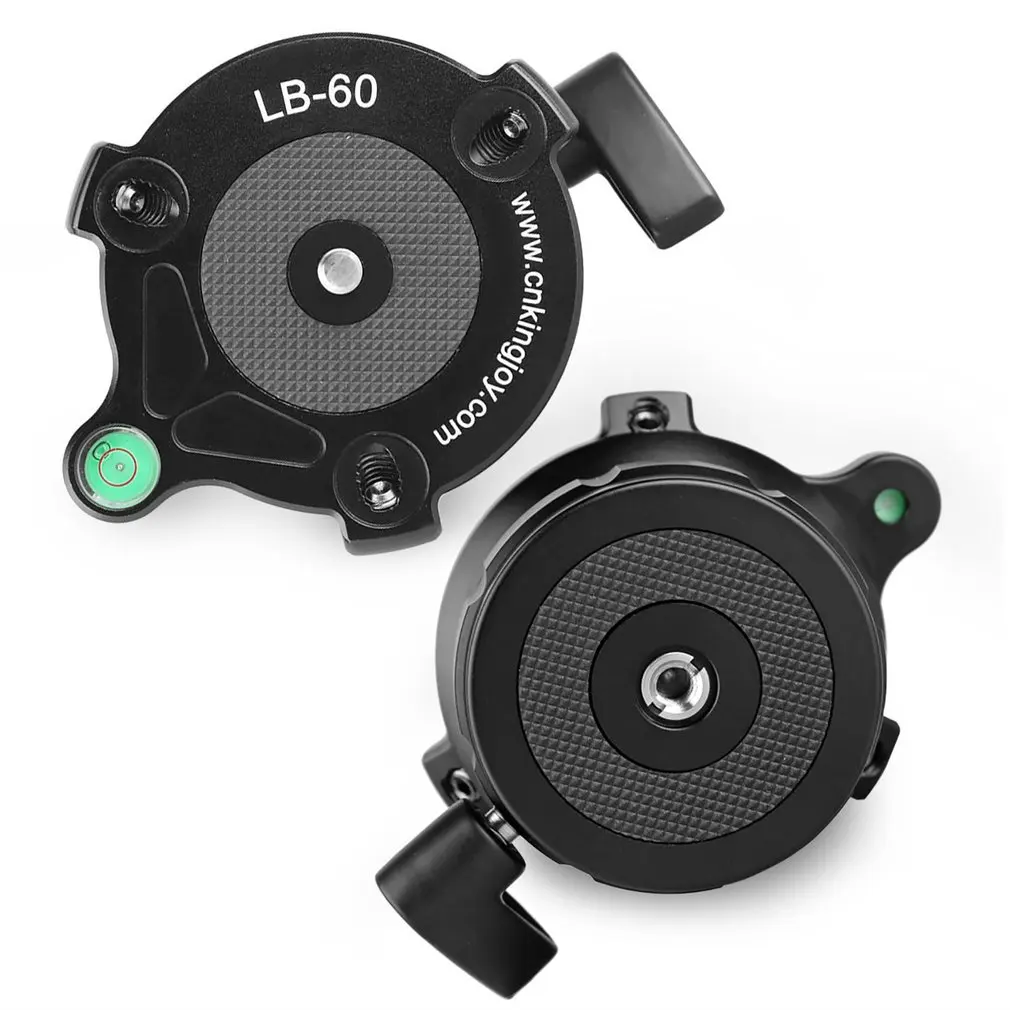 

LB-60 69mm Speedy Adjustable Leveling Base Panning Level with Offset Bubble Level for All Tripods with 1/4 Thread