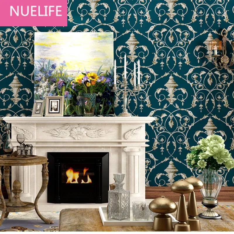 

0.53x10m Retro nostalgia full of flowers pattern non - woven wallpaper shop TV background wall bedroom living room wallpaper