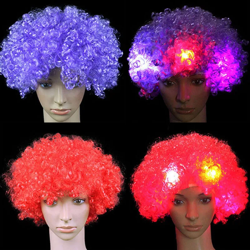 

Amazing Explosion of head LED Light up Flashing Hair Wig Fans Fun Party Halloween Rave Decor