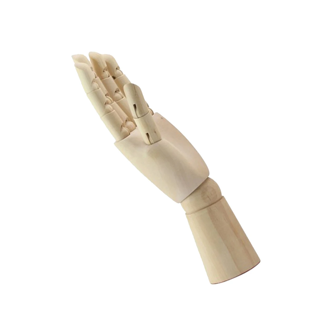 Handmade 18cm Jointed Wooden Hand Mannequin Hands Artist Sketching Manikin Aid Jewelry Stand Educational toys