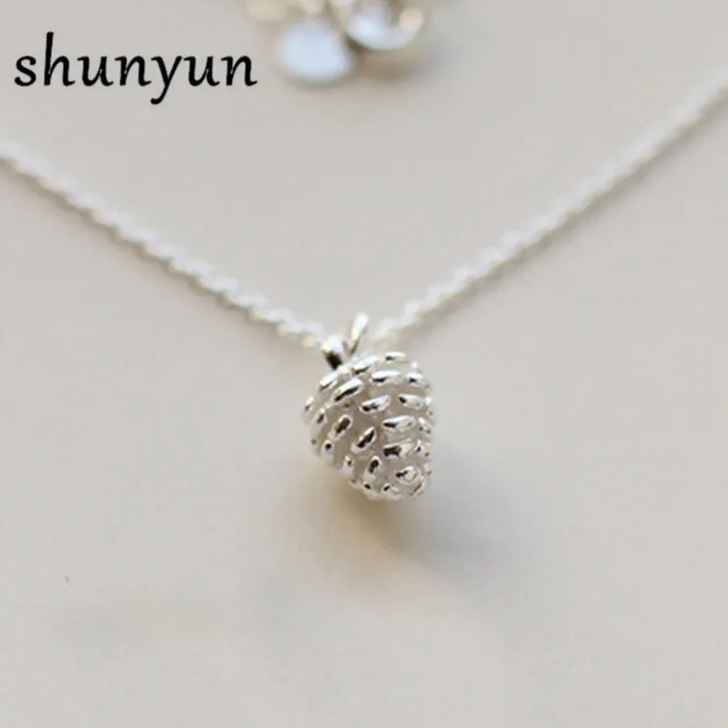 shunyun 925 sterling silver Pine Nuts Fruit Necklaces & Pendants For
