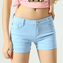 Женские шорты, джинсовые шорты, хлопковые, яркие цвета, короткие джинсы для женщин, средняя талия, черные, белые, сексуальные шорты, Feminino, горячая Распродажа