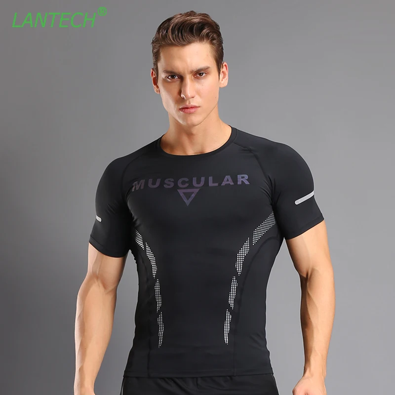 Buy LANTECH Men Shirt Sports Running Sportswear Fitness Gym Compression Tights