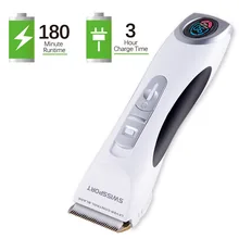 Профессиональная электрическая машинка для стрижки волос с керамическим титановым лезвием триммер для волос 100-240 В 3,7 1800ма литий-ионный со временем ЖК-дисплей