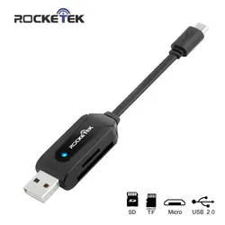 Rocketek micro usb 2,0 multi 2 в 1 памяти otg телефон card reader адаптер SD TF pc компьютер аксессуары для ноутбуков