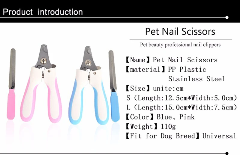 Stainless Steel Dog Nailclippers Scissor Grooming Supplies for Dogs Cats Cutter with Nail Toe File Trimmer Clipper Set Tools