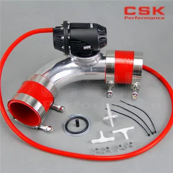 

2.5''63mm 90 degree Flange Pipe+SQV Blow Off Valve BOV IV 4 black+ silicone Hose kit red