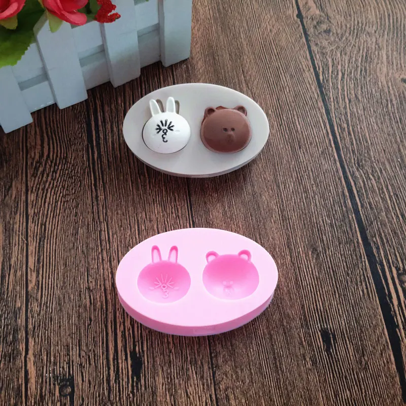 

Cute Bunny & Bear Silicone Fondant Mold Cake Decorating Chocolate Sugarcraft Baking Mould Tool