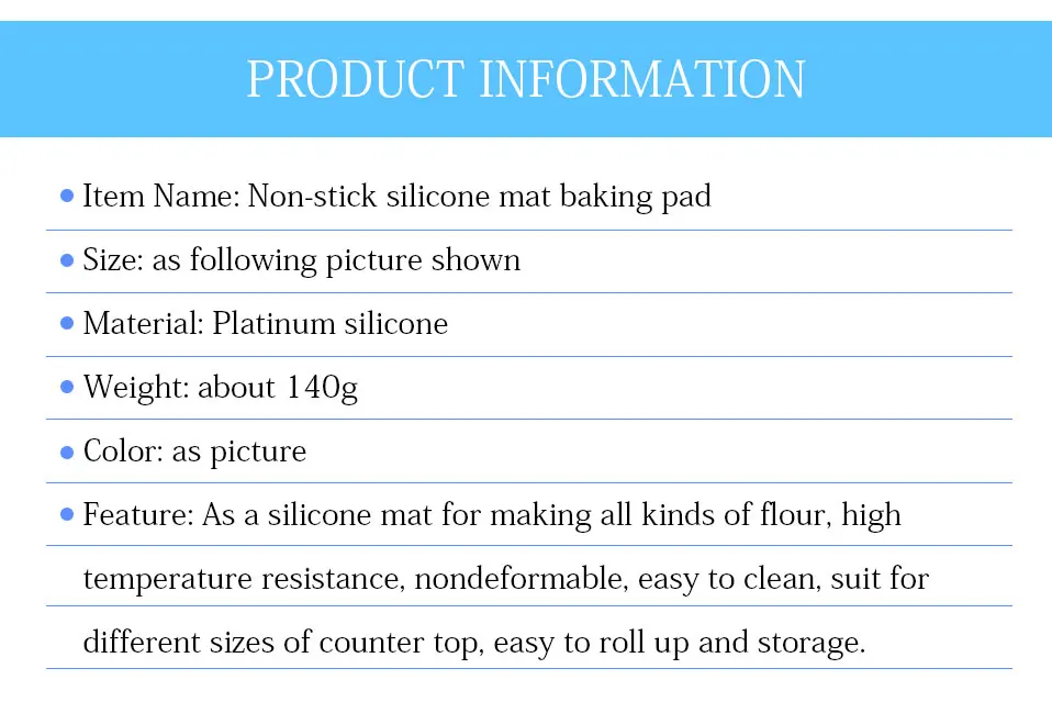 Silicone Mats Baking Liner Silicone Oven Mat For Dough Rolling Fondant Test Non Stick Mats Baking Sheet Pastry Pad Big sizes     (2)